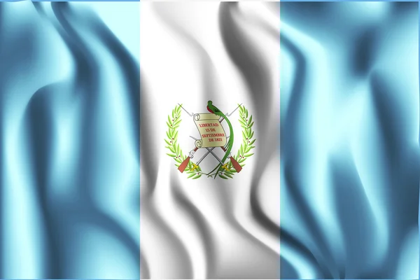 Drapeau du Guatemala. Icône rectangulaire avec effet ondulé — Image vectorielle