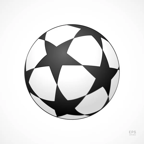 Football Vector Icon Black White Soccer Ball Star Pattern — Stock Vector