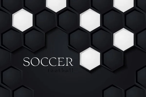 Football Vector Background Soccer Backdrop Dark Version Template Sport Banner — Stock Vector