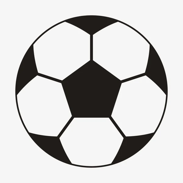 Icône Vectorielle Football Ballon Football Simple Noir Blanc Vue Face — Image vectorielle