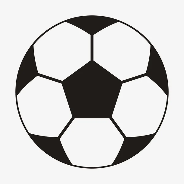 Icono Vector Fútbol Pelota Fútbol Simple Blanco Negro Vista Frontal — Archivo Imágenes Vectoriales