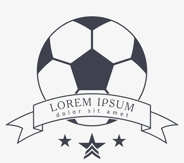 Fußball Ikone Emblem Fußball Ball Soccer Club Logo Ribbon Mit — Stockvektor