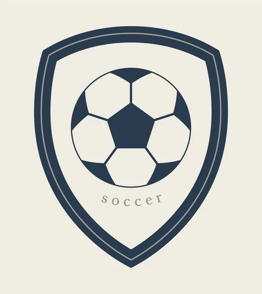 Voetbal Vector Ikoon Embleem Voetbal Voetbal Club Logo Lint Met — Stockvector