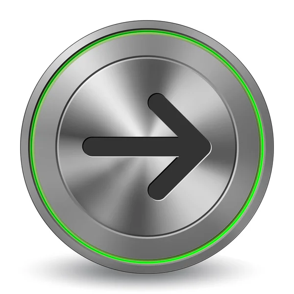 Metal Button, Web Icon, Arrow 03 — Stock Vector