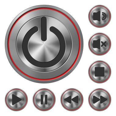 Metal simgeleri Media Player kırmızı