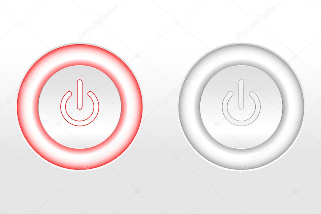 Glowing Power Button White