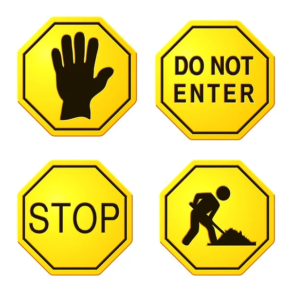 Tehlike ve uyarı sokak işaretleri — Stok Vektör