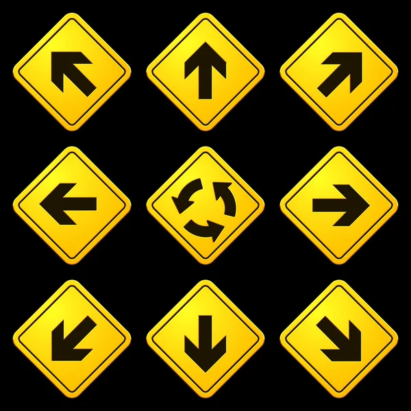 Directional arrows yellow signs Vector Art Stock Images Depositphotos