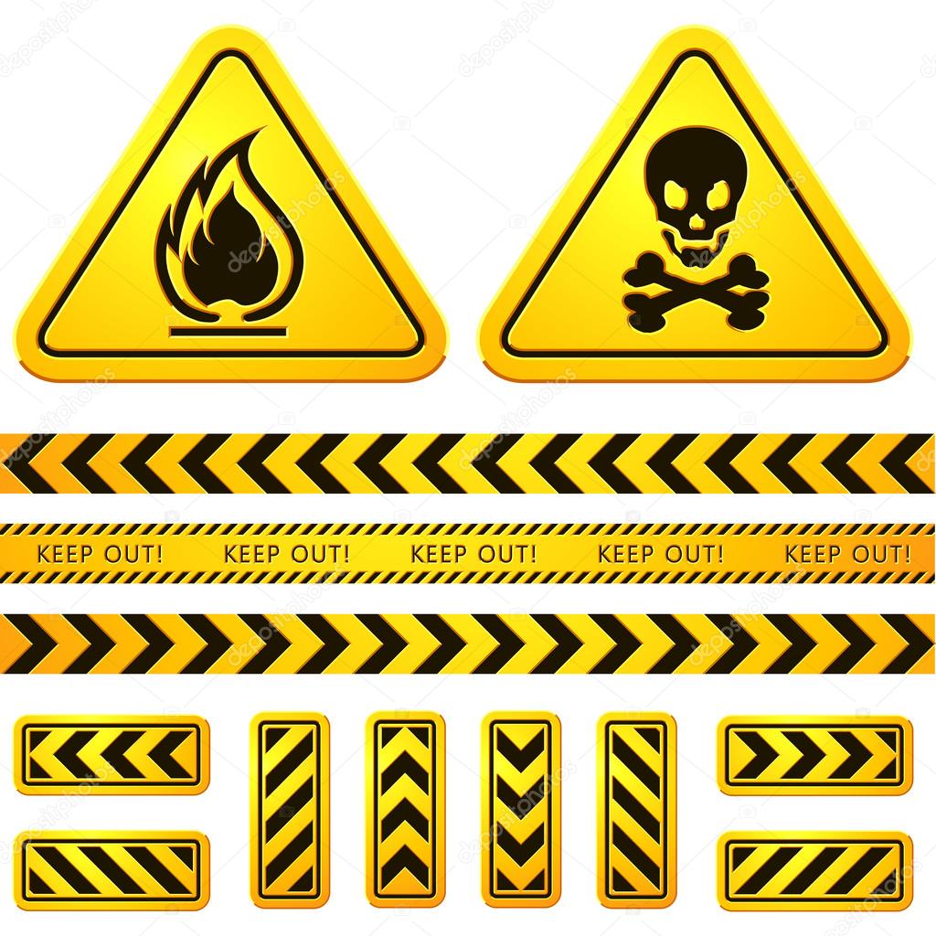 Peligro y precaución Señales de la calle Stock Vector by ©Simeon.VD