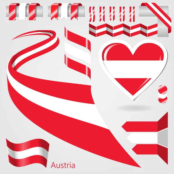 Set de Bandera Vectorial de Austria — Vector de stock