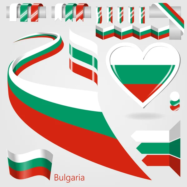 Serie di Bandiera vettoriale della Bulgaria — Vettoriale Stock