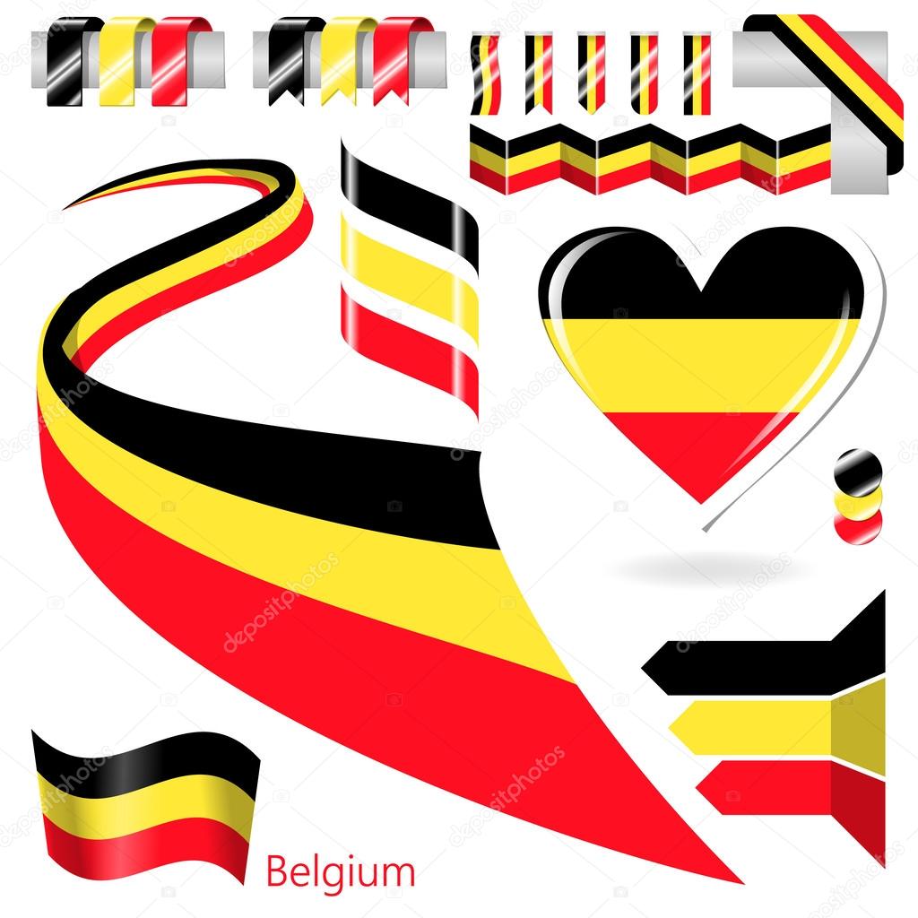 Set of Vector Flag of Belgium