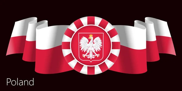 Bandeira de poland — Vetor de Stock