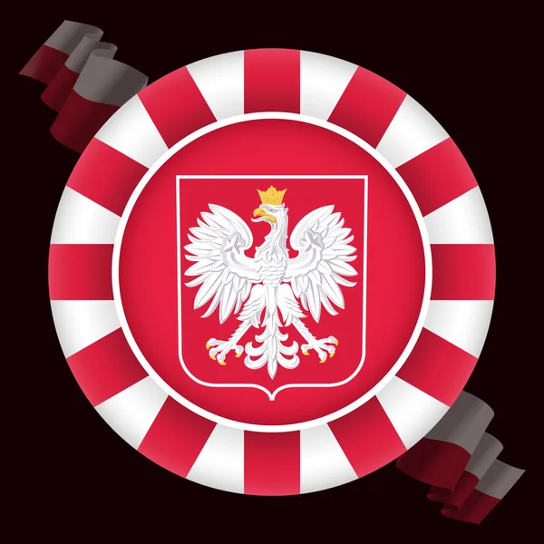 Bandeira de poland — Vetor de Stock