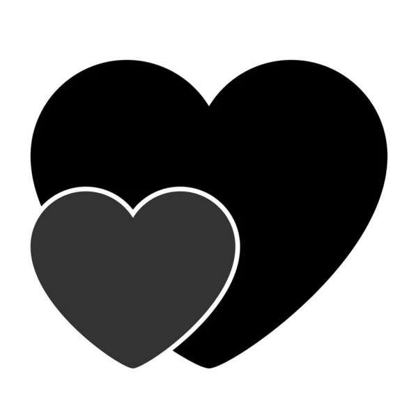 Silhouette Heart Izolat — Vector de stoc