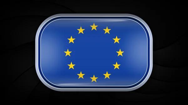 European Union. Vector Flag Button Series. Rectangular Shape — Stock Vector