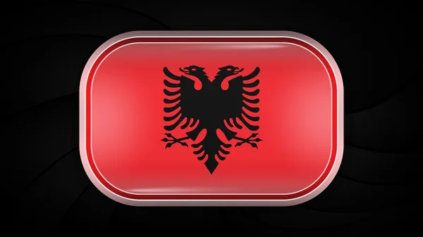 Albania. Vector Flag Button Series. Rectangular Shape — Stock Vector