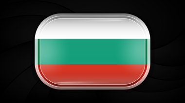 Bulgaristan. Vektör bayrak düğmesini serisi. Dikdörtgen şeklinde