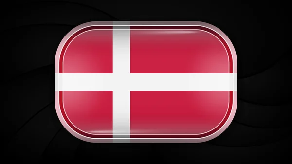 Dänemark. Vektor-Flagge-Tasten-Serie — Stockvektor