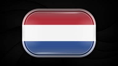 Hollanda. Vektör bayrak düğmesini serisi