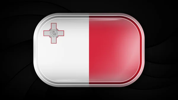 Malta. Vektör bayrak düğmesini serisi — Stok Vektör
