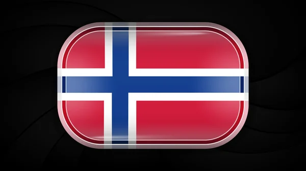 ノルウェー。ベクトル フラグ ボタン シリーズ — ストックベクタ