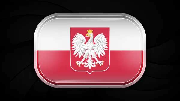 Poland. Vector Flag Button Series — Stock Vector