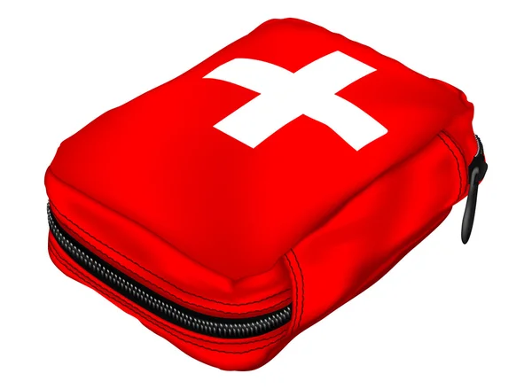 Kit di pronto soccorso in una Soft Bag. Attrezzature mediche — Vettoriale Stock