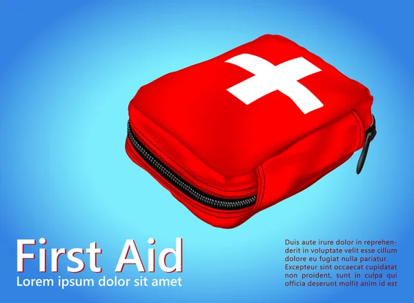First Aid Kit in a Soft Bag. Medical Equipment — Stock Vector
