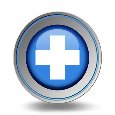 Tıbbi simge. Acil durum simgeleri mavi ayarla