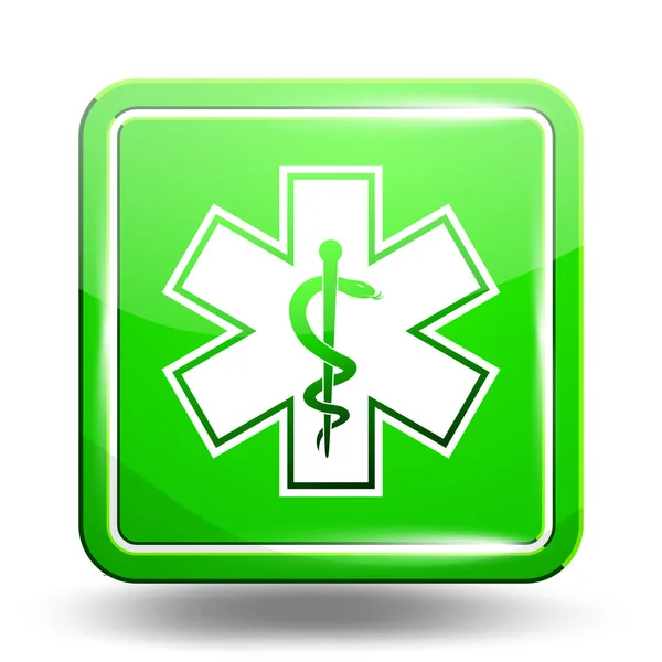 Icône médicale. Symbole d'urgence. Ensemble vert — Image vectorielle