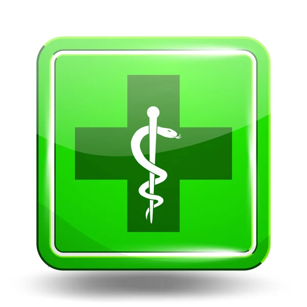 Icono médico. Símbolo de emergencia. Conjunto verde — Vector de stock