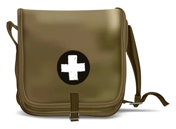 First Aid Kit Shoulder Bag. Medical Equipment — Stock Vector