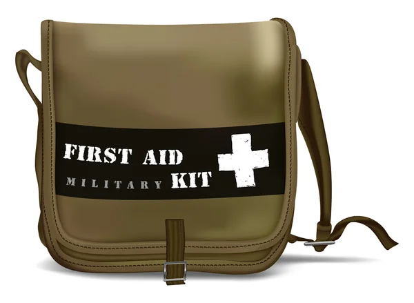 Borsa a tracolla kit di pronto soccorso. Attrezzature mediche — Vettoriale Stock