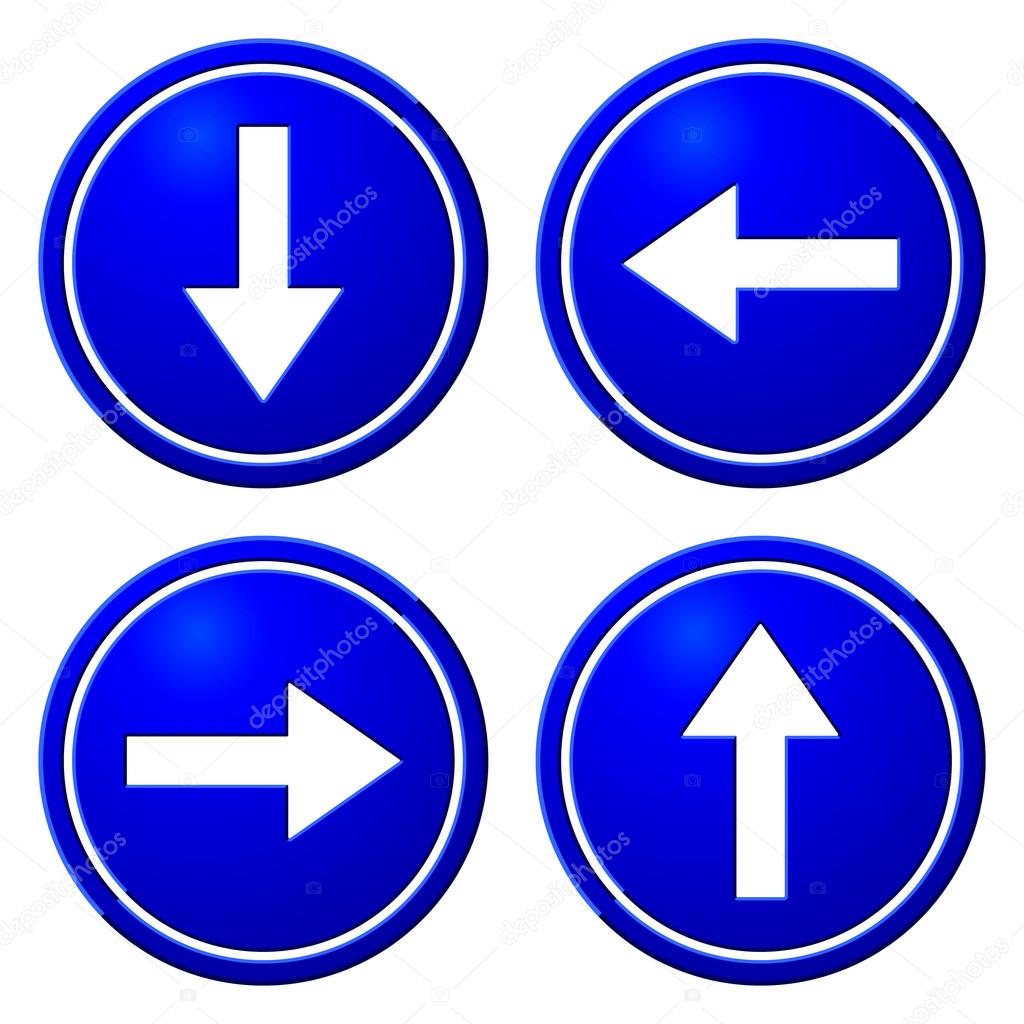 Directional Arrows Blue Signs