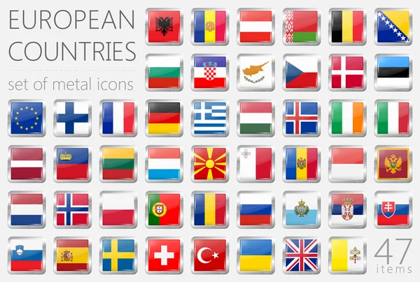 Banderas de países europeos — Vector de stock