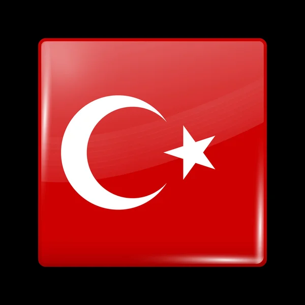 Flaga Turcji. Ikony błyszczący — Wektor stockowy