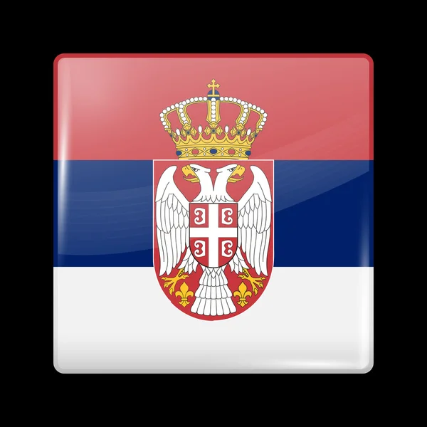 Flagge Serbiens. Hochglanz-Symbole — Stockvektor