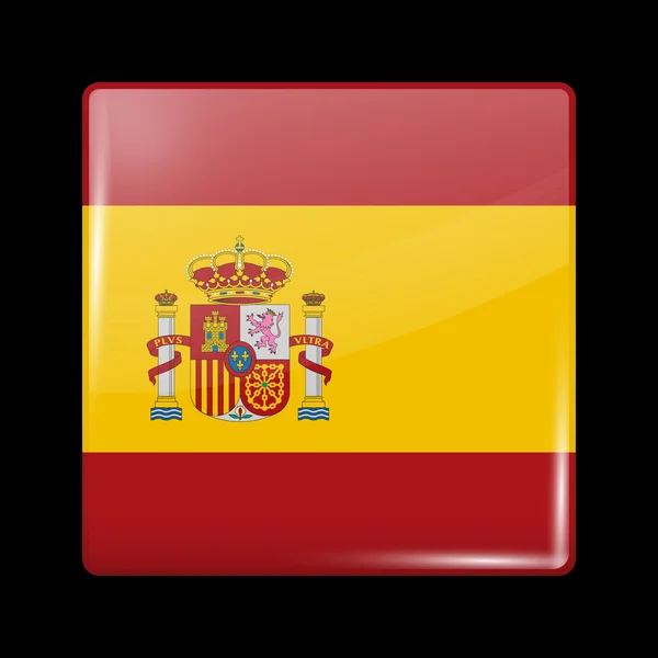 Flagge Spaniens. Hochglanz-Symbole — Stockvektor