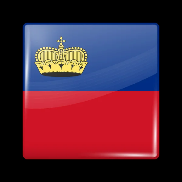 Fahne von Liechtenstein. Hochglanz-Symbole — Stockvektor