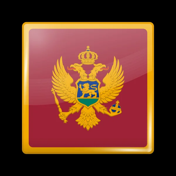 Flagge Montenegros. Hochglanz-Symbole — Stockvektor