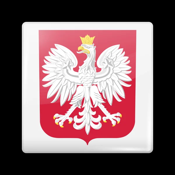 Polská vlajka. Lesklé ikony — Stockový vektor