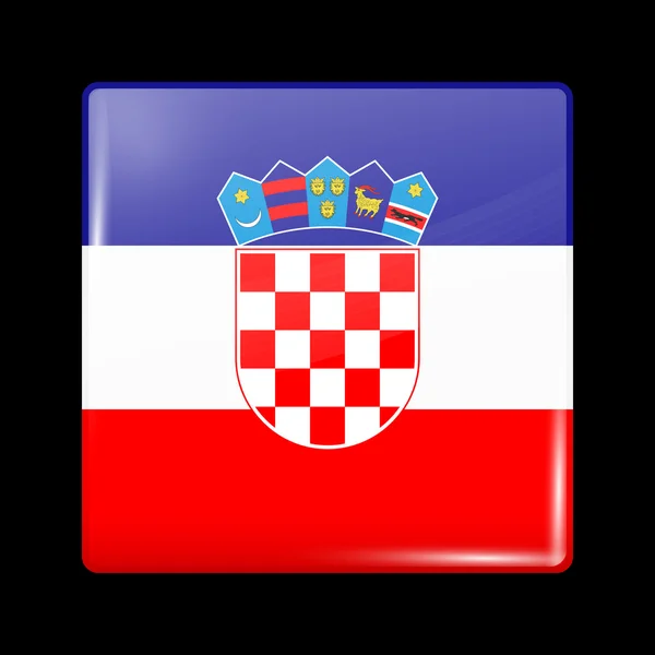 Bandera de Croacia. Iconos brillantes — Vector de stock