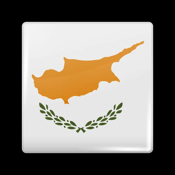 Прапор Кіпру. Глянсовий ікон — стоковий вектор