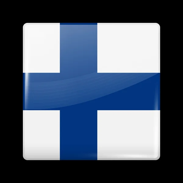 フィンランドの旗。光沢のあるアイコン — ストックベクタ