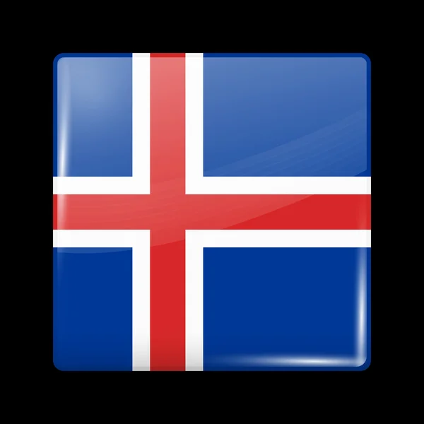 Flag of Iceland. Glossy Icons — Stock Vector