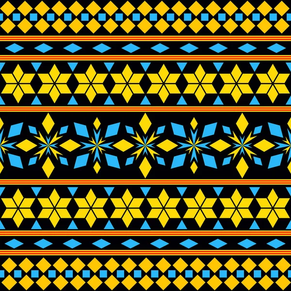 部族のシームレスなパターン。民族のベクトルの背景 — ストックベクタ