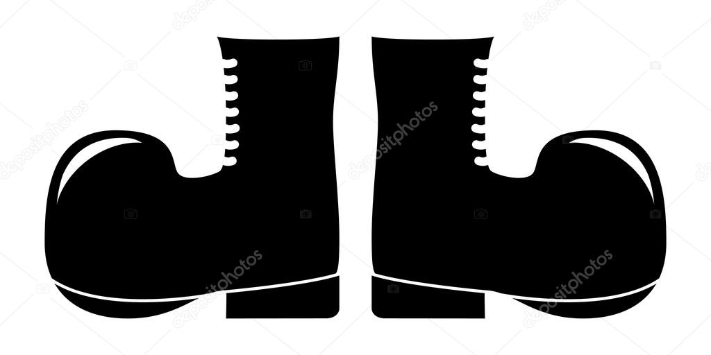 Military Boots Silhouette. Cartoon Army Boots