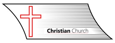 Kilise için logo. Logo çapraz. Hıristiyanlık sembolü