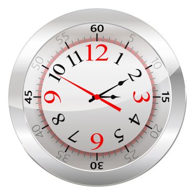Analog Clock Isolated on a White Background clipart